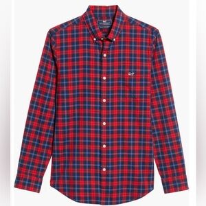 Vineyard Vines PACIFIC AVENUE TUCKER SLIM FIT SPORT SHIRT IN CALYPSO RED Size XL